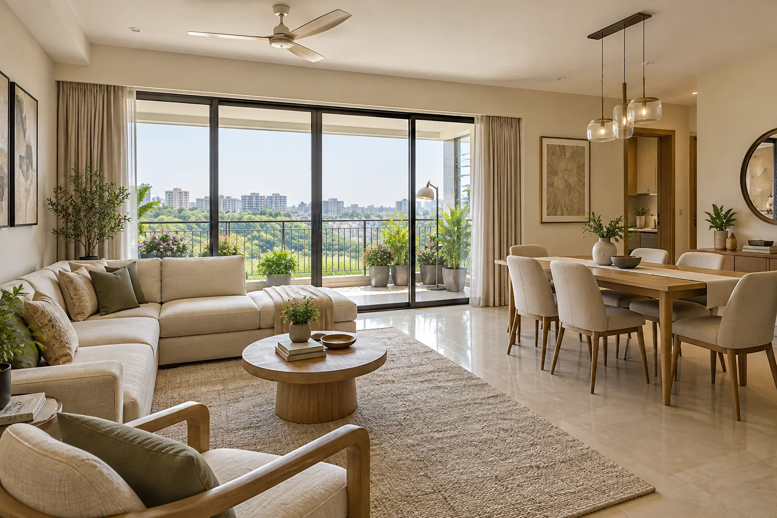 Sunlit Three-Bedroom Apartment