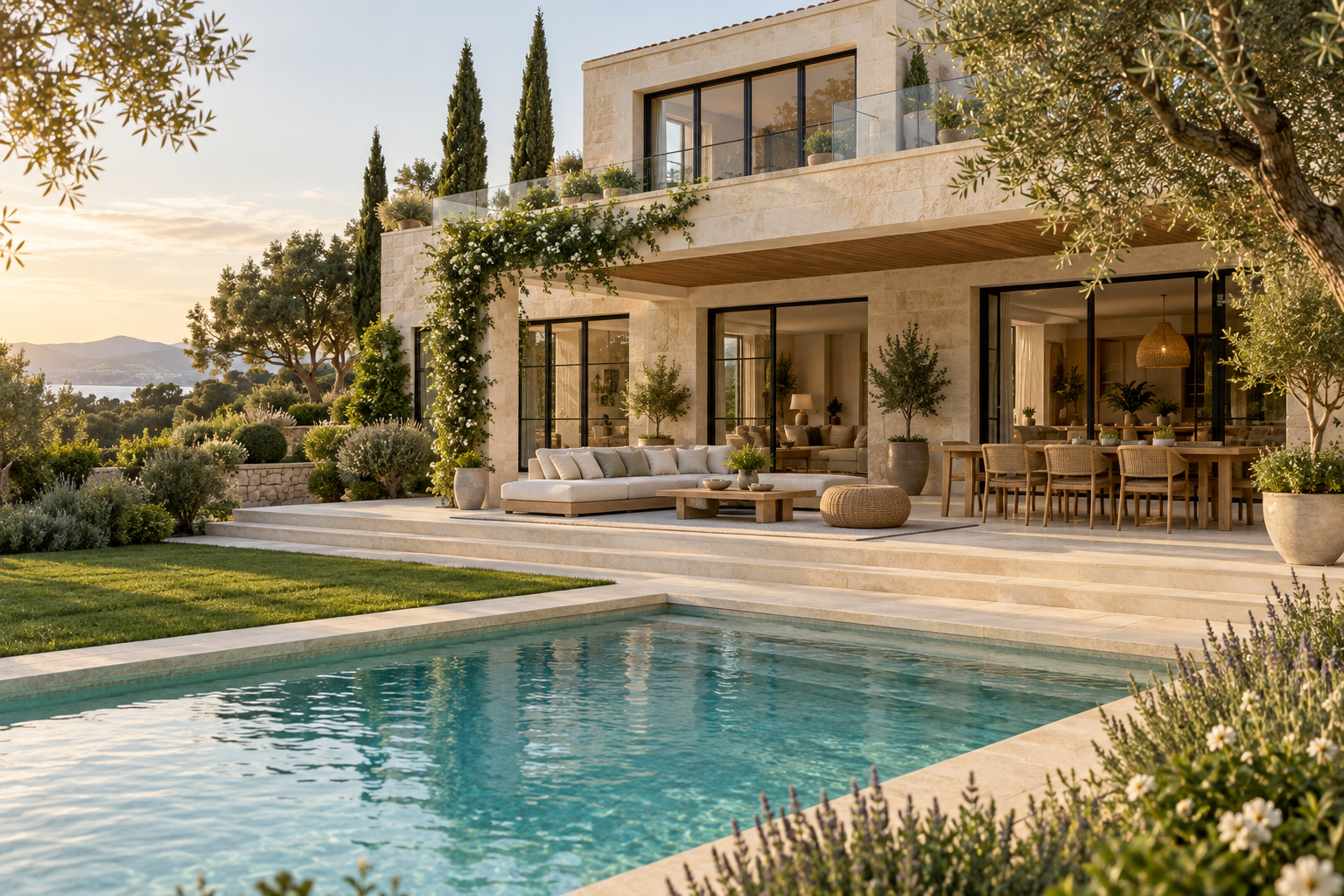 A contemporary home with outdoor space